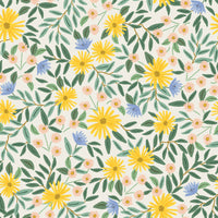 Rifle Paper Co. - Bramble - Daisy Fields - Cream Canvas Metallic Fabric